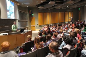 University of Utah Global Change and Sustainability Lecture Series with a full auditorium