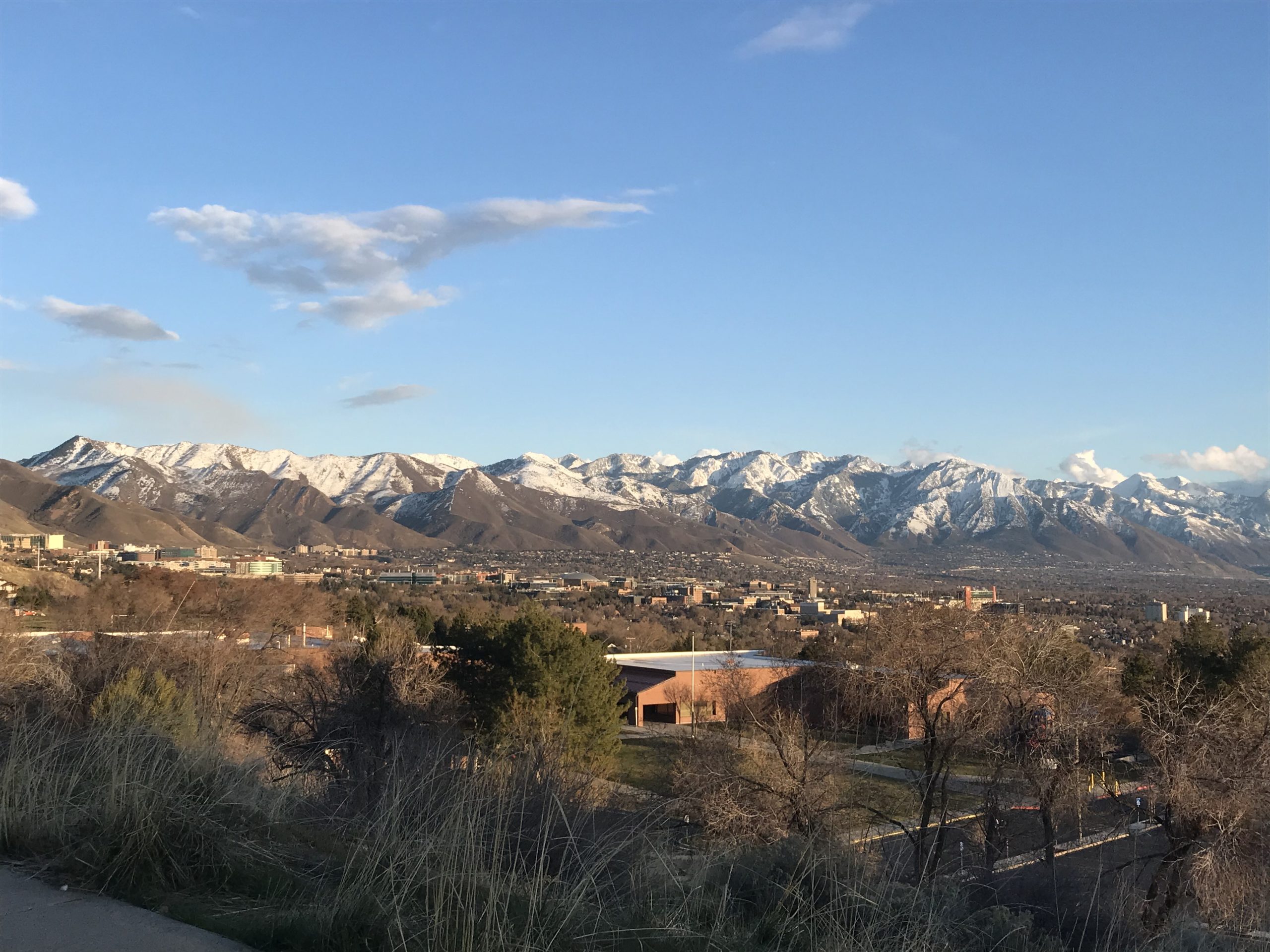 View of valley and mountains