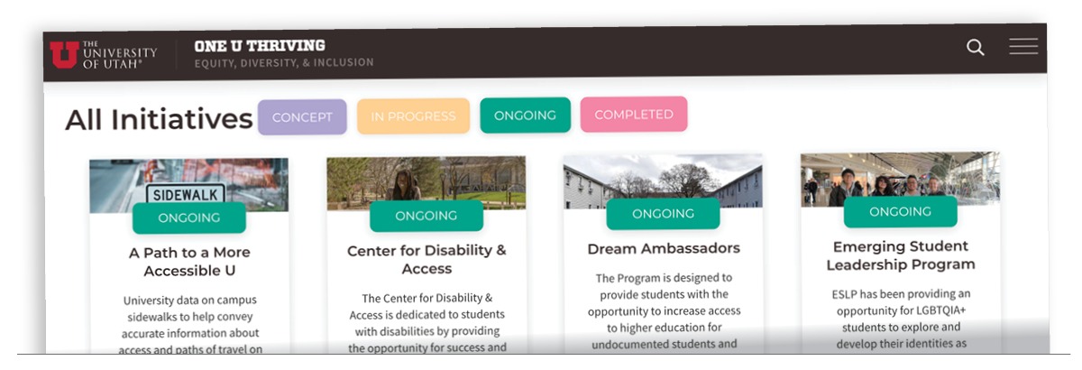 EDI-In-Progress Screenshot. Learn more at https://diversity.utah.edu/initiatives/updates/